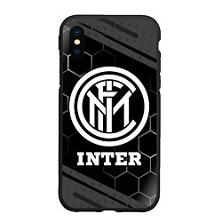 Чехол iPhone XS Max матовый Inter sport на темном фоне