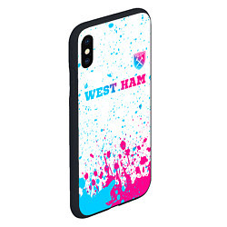 Чехол iPhone XS Max матовый West Ham neon gradient style посередине, цвет: 3D-черный — фото 2