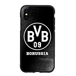 Чехол iPhone XS Max матовый Borussia sport на темном фоне