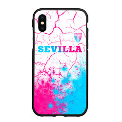 Чехол iPhone XS Max матовый Sevilla neon gradient style посередине, цвет: 3D-черный