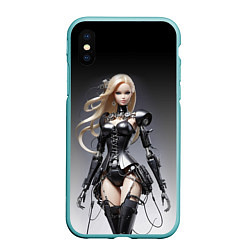 Чехол iPhone XS Max матовый Cyber Barbie - fantasy cyberpunk ai art