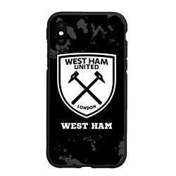 Чехол iPhone XS Max матовый West Ham sport на темном фоне