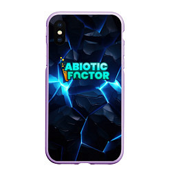 Чехол iPhone XS Max матовый Abiotic Factor синее неоновое свечение