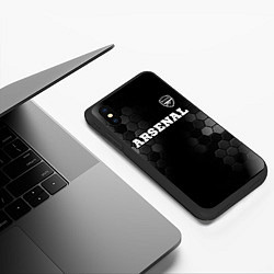 Чехол iPhone XS Max матовый Arsenal sport на темном фоне посередине, цвет: 3D-черный — фото 2