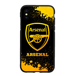 Чехол iPhone XS Max матовый Arsenal - gold gradient, цвет: 3D-черный