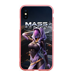 Чехол iPhone XS Max матовый Mass Effect ТалиЗора и космический корабль