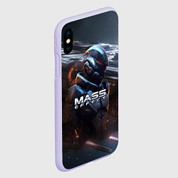 Чехол iPhone XS Max матовый Mass Effect game space, цвет: 3D-светло-сиреневый — фото 2