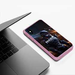 Чехол iPhone XS Max матовый Mass Effect game space, цвет: 3D-розовый — фото 2