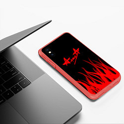 Чехол iPhone XS Max матовый Алиса огненный стиль, цвет: 3D-красный — фото 2