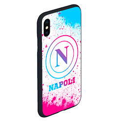 Чехол iPhone XS Max матовый Napoli neon gradient style, цвет: 3D-черный — фото 2