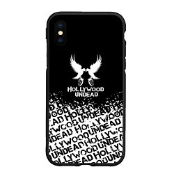 Чехол iPhone XS Max матовый Hollywood Undead rock, цвет: 3D-черный