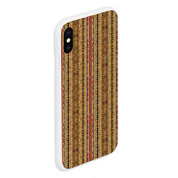 Чехол iPhone XS Max матовый Африканские линии, цвет: 3D-белый — фото 2