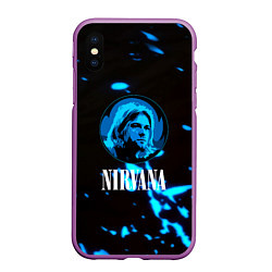 Чехол iPhone XS Max матовый Nirvana рок бенд краски