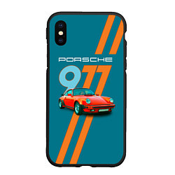 Чехол iPhone XS Max матовый Porsche 911 немецкий спорткар