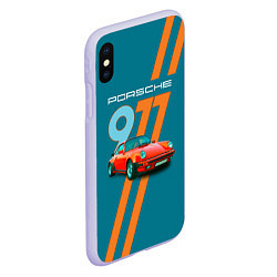 Чехол iPhone XS Max матовый Porsche 911 немецкий спорткар, цвет: 3D-светло-сиреневый — фото 2