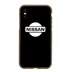 Чехол iPhone XS Max матовый Nissan logo white