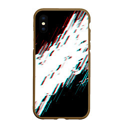 Чехол iPhone XS Max матовый Glitch effect, цвет: 3D-коричневый