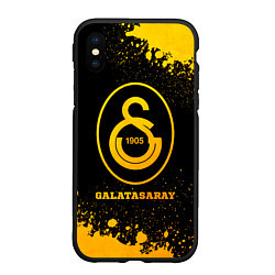 Чехол iPhone XS Max матовый Galatasaray - gold gradient, цвет: 3D-черный