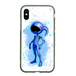 Чехол iPhone XS Max матовый Инопланетянин среди звезд - An alien among the sta, цвет: 3D-темно-зеленый