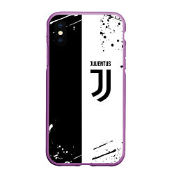 Чехол iPhone XS Max матовый Juventus краски текстура спорт