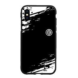 Чехол iPhone XS Max матовый Inter абстрактные краски текстура