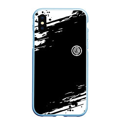 Чехол iPhone XS Max матовый Inter абстрактные краски текстура