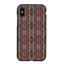 Чехол iPhone XS Max матовый Полоски африканские яркие, цвет: 3D-черный