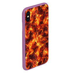 Чехол iPhone XS Max матовый Текстура элементаля огня, цвет: 3D-фиолетовый — фото 2