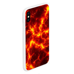 Чехол iPhone XS Max матовый Текстура огня, цвет: 3D-белый — фото 2