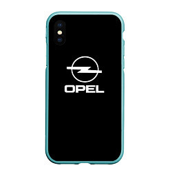 Чехол iPhone XS Max матовый Opel logo white, цвет: 3D-мятный