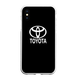 Чехол iPhone XS Max матовый Toyota white logo, цвет: 3D-белый