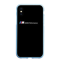 Чехол iPhone XS Max матовый BMW logo steel, цвет: 3D-голубой