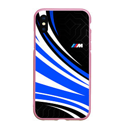 Чехол iPhone XS Max матовый BMW M - синие волны