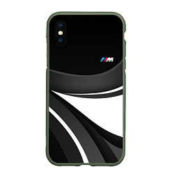 Чехол iPhone XS Max матовый BMW M - монохромный, цвет: 3D-темно-зеленый