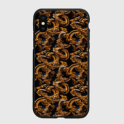 Чехол iPhone XS Max матовый Изящные завитки паттерн