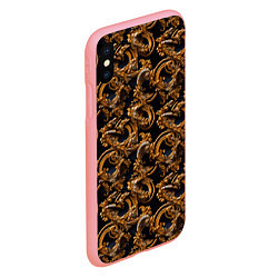 Чехол iPhone XS Max матовый Изящные завитки паттерн, цвет: 3D-баблгам — фото 2