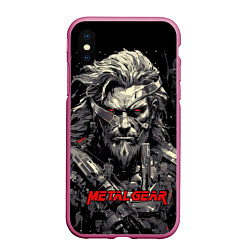 Чехол iPhone XS Max матовый Venom Snake Metal gear game, цвет: 3D-малиновый