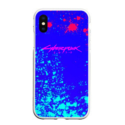 Чехол iPhone XS Max матовый Cyberpunk neon steel