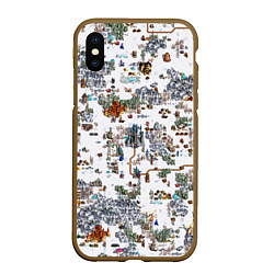 Чехол iPhone XS Max матовый Герои 3 Карта Башни