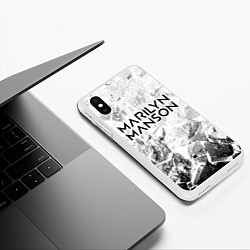 Чехол iPhone XS Max матовый Marilyn Manson white graphite, цвет: 3D-белый — фото 2