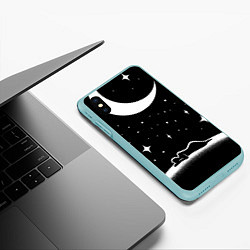 Чехол iPhone XS Max матовый Космический сон - нейросеть, цвет: 3D-мятный — фото 2