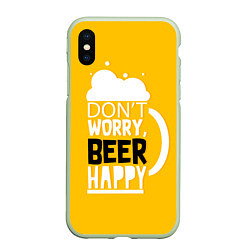 Чехол iPhone XS Max матовый Dont worry be happy - beer