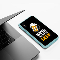 Чехол iPhone XS Max матовый Жаль что ты не пиво, цвет: 3D-мятный — фото 2