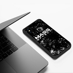 Чехол iPhone XS Max матовый Mass Effect black ice, цвет: 3D-черный — фото 2