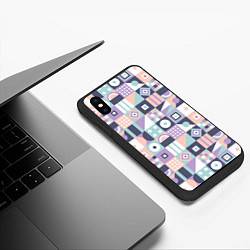 Чехол iPhone XS Max матовый Баухаус в пастельных оттенках, цвет: 3D-черный — фото 2