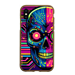 Чехол iPhone XS Max матовый Pop art skull - ai art, цвет: 3D-коричневый