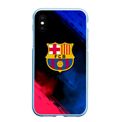 Чехол iPhone XS Max матовый Barcelona fc club gradient smoke