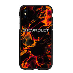 Чехол iPhone XS Max матовый Chevrolet red lava, цвет: 3D-черный