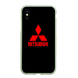 Чехол iPhone XS Max матовый Mitsubishi red logo