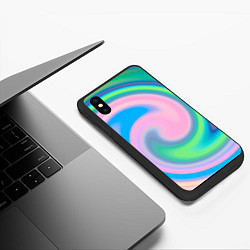 Чехол iPhone XS Max матовый Абстракция спиральная, цвет: 3D-черный — фото 2